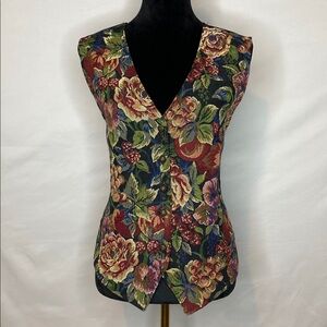Vintage 90’s Bobbie Brooks Autumn Floral Tapestry Vest